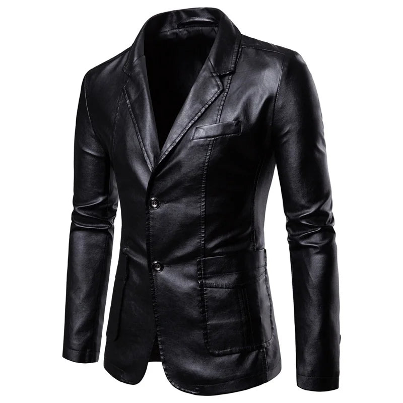 Giacca Uomo Pelle Vintage Slim Fit con Zip e Tasche