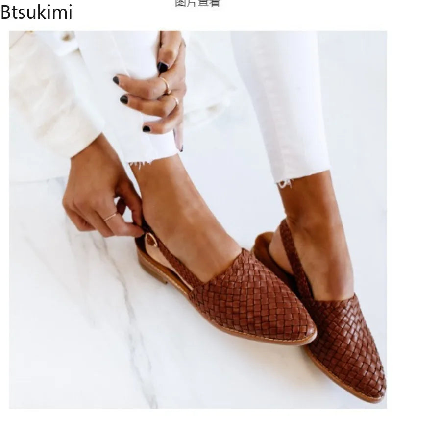 Ballerine Donna Vera Pelle Punta Tonda Slip On con Fibbia