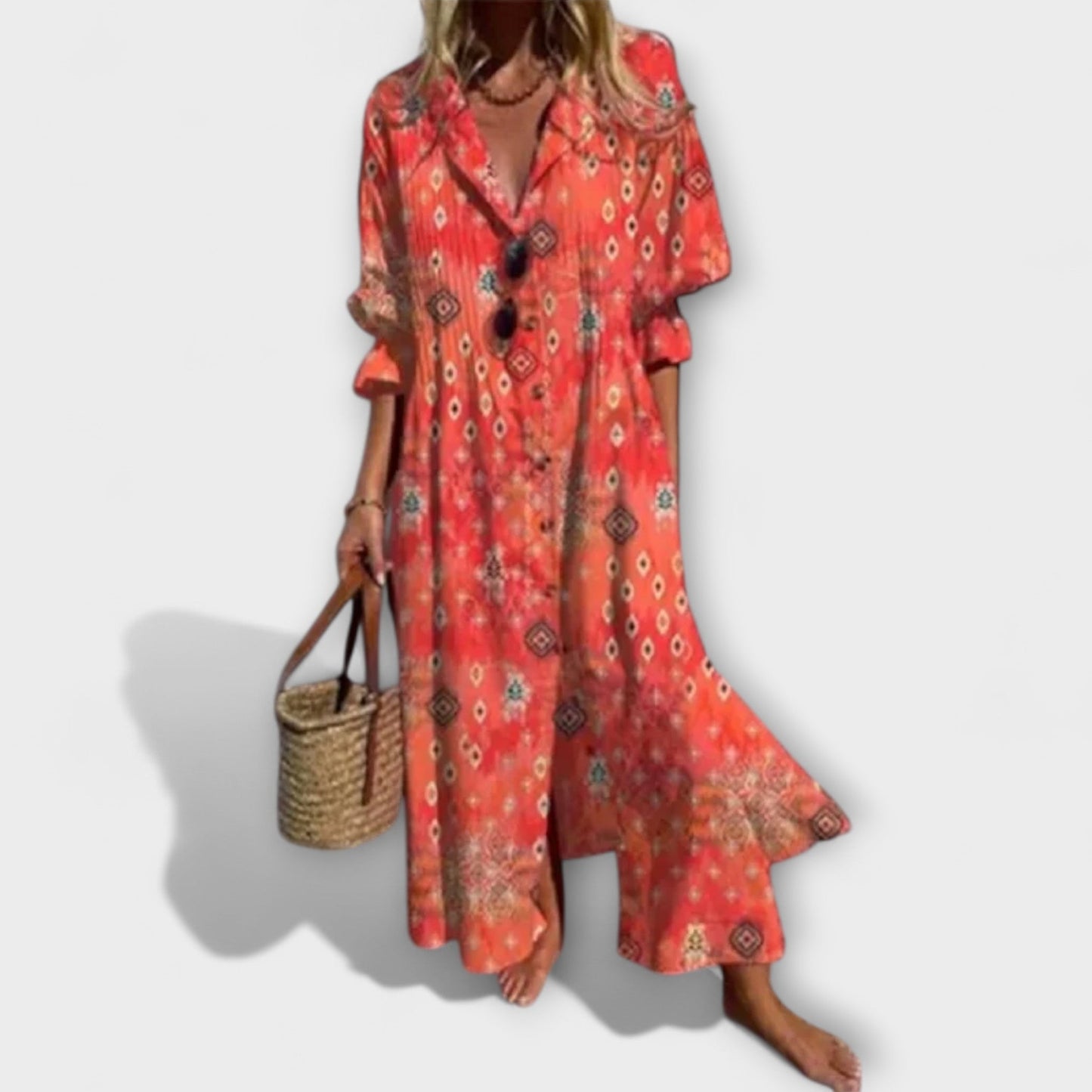 Abito Donna Velluto Smanicato con Copertura Pancia