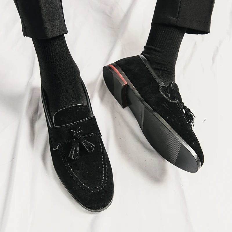 Mocassini Uomo Suede con Frange Casual per Passeggiata