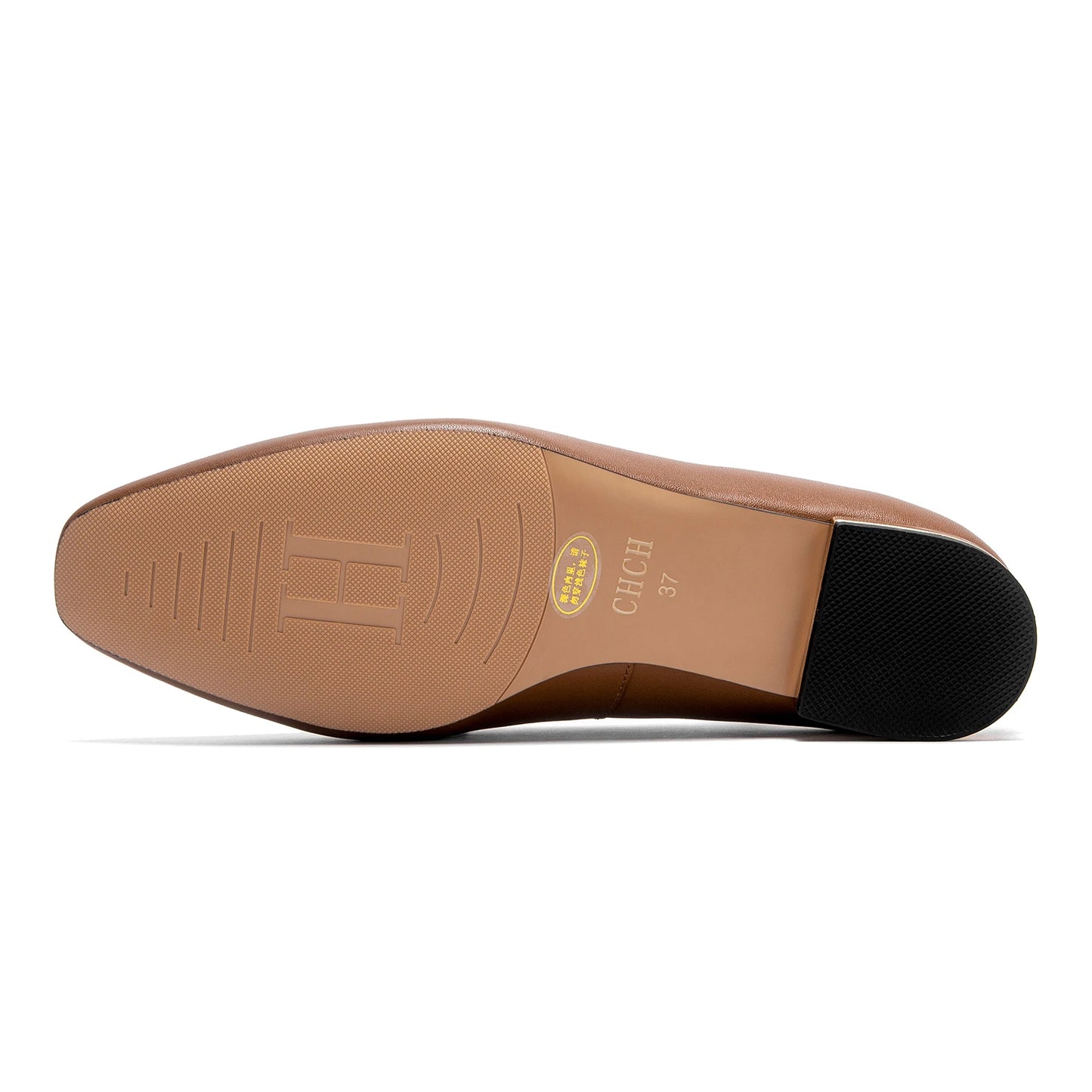 Ballerine Donna Pelle con Dettaglio Chiusura Oro Punta Tonda Tacco Basso Casual Ufficio