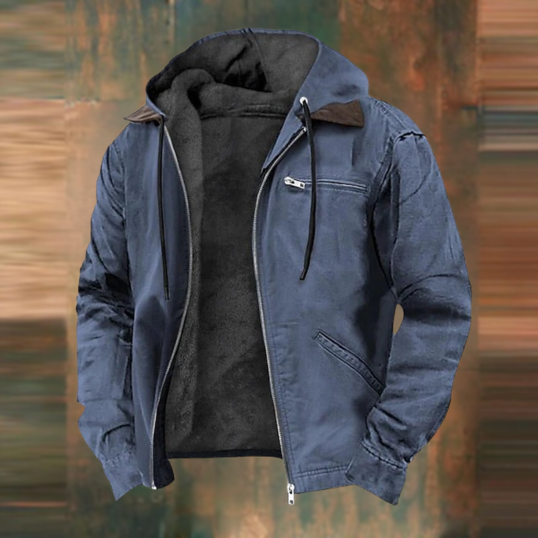Giacca Uomo Smanicato Con Cappuccio Tasche Con Zip Casual