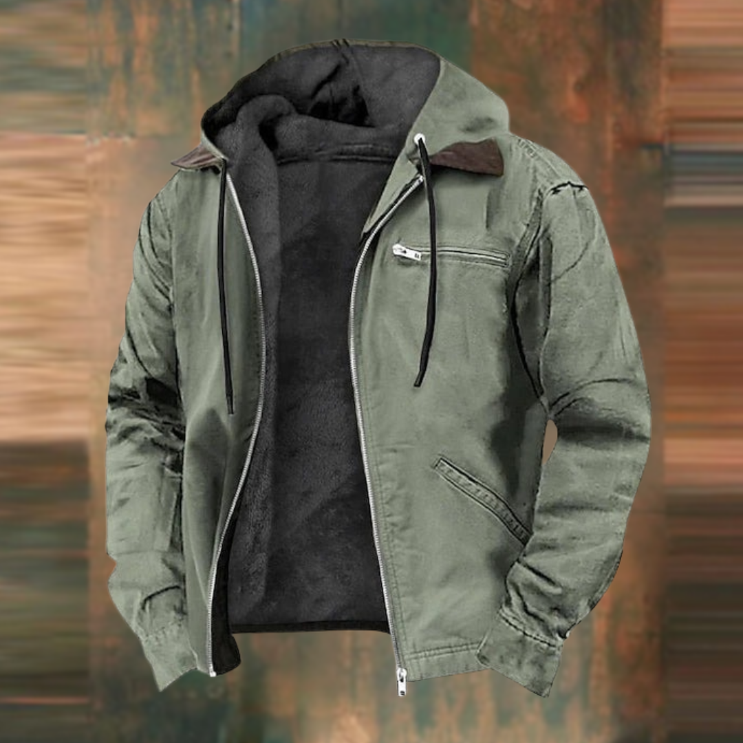 Giacca Uomo Smanicato Con Cappuccio Tasche Con Zip Casual