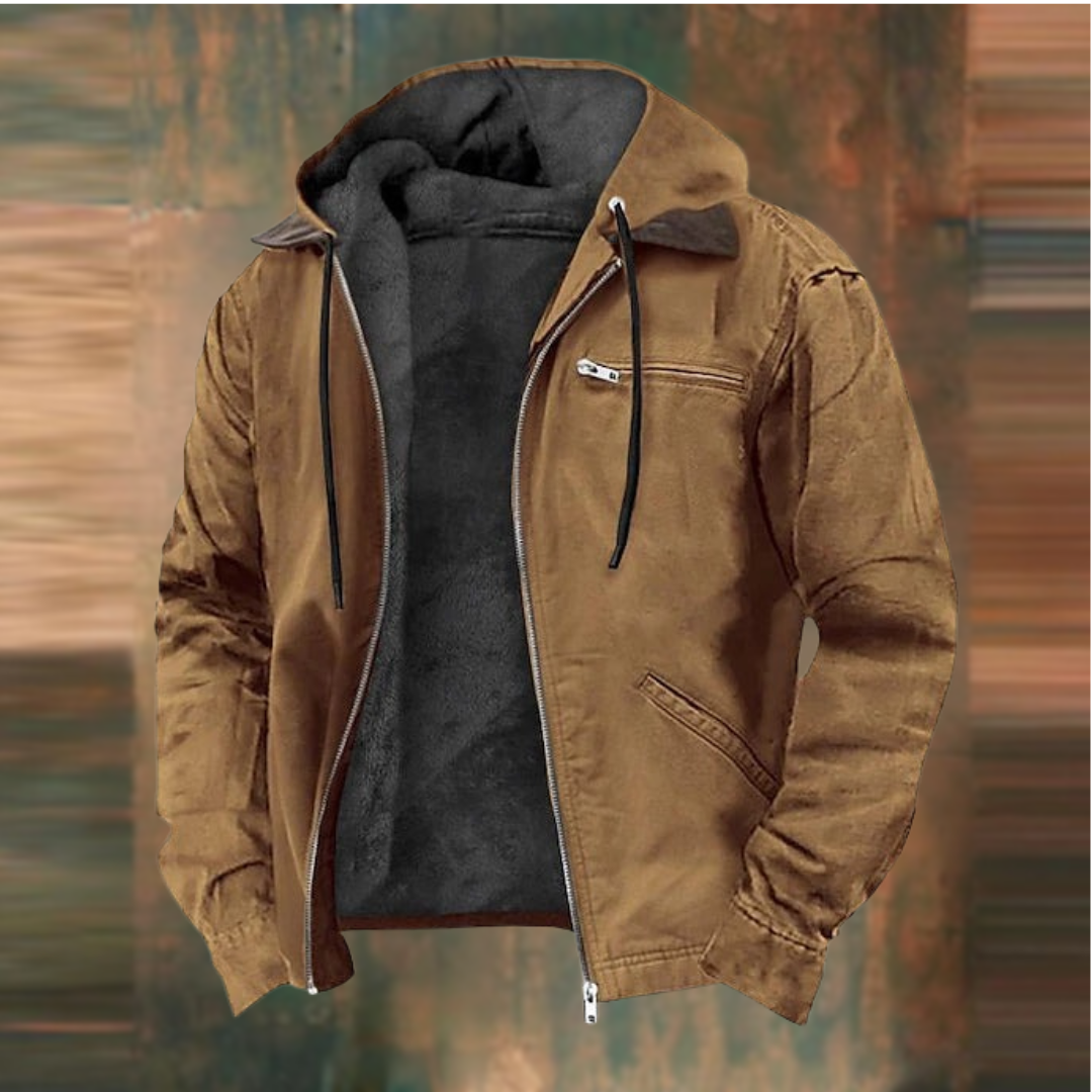 Giacca Uomo Smanicato Con Cappuccio Tasche Con Zip Casual