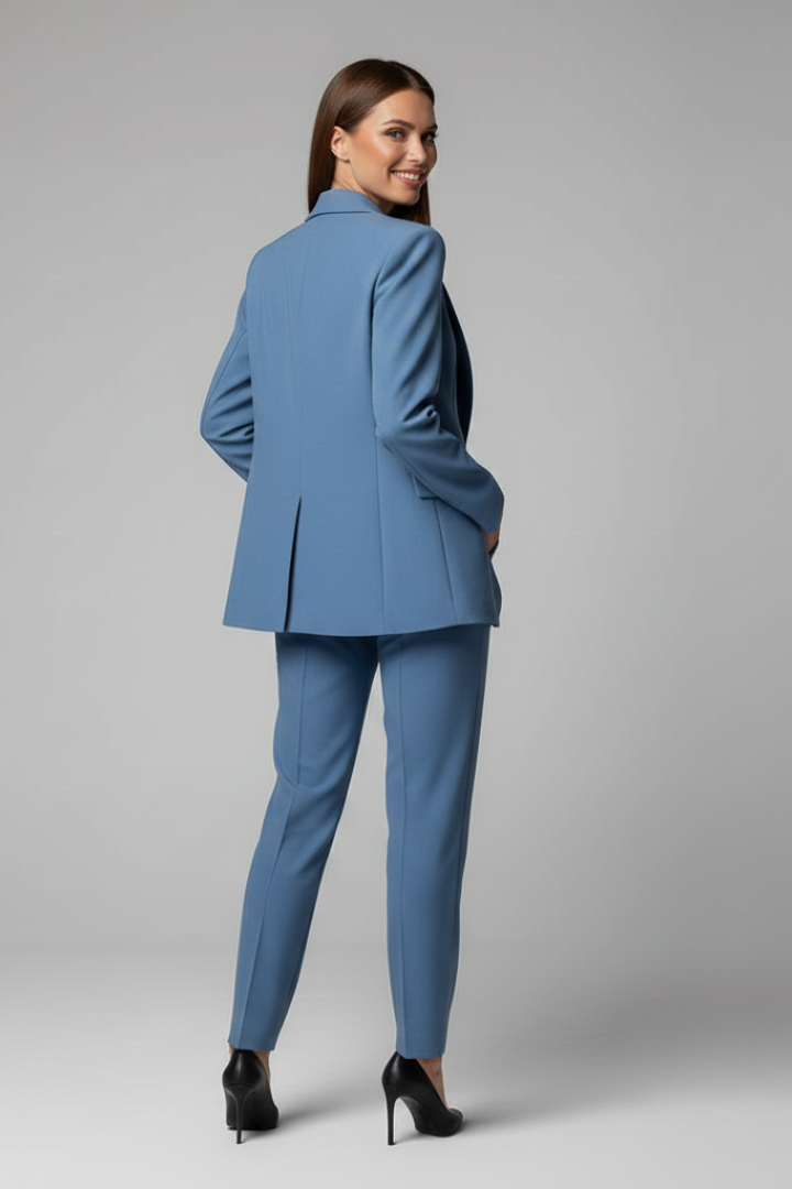 Blazer Donna con Giacca e Pantaloni Slim Fit – Elegante