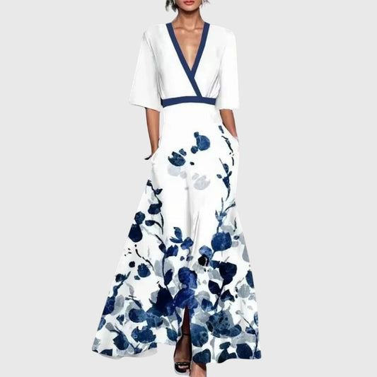 Abito Donna Velluto Elegante Smanicato con Scollo a V – Cerimonia