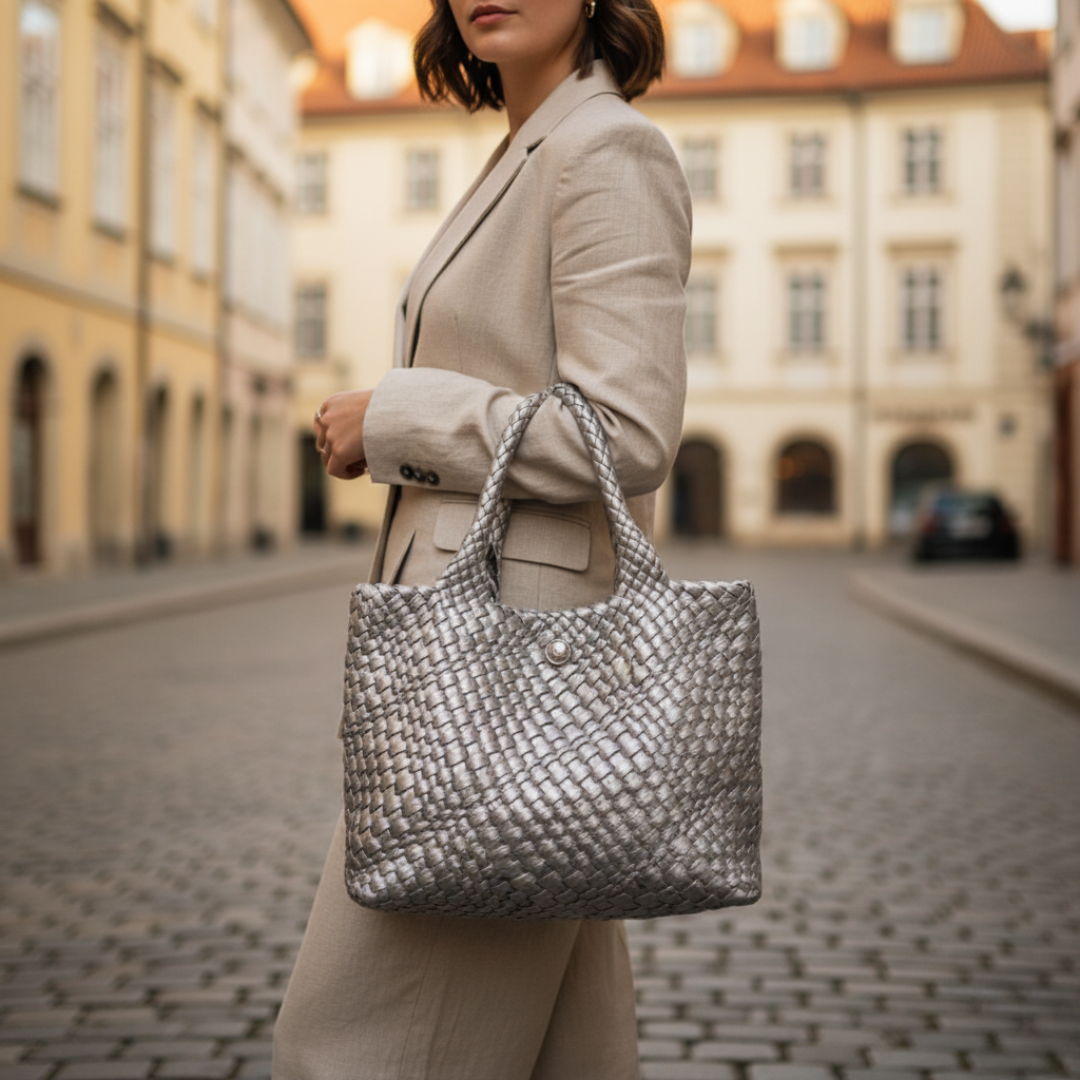 Borsa Donna Tote in Pelle Intrecciata