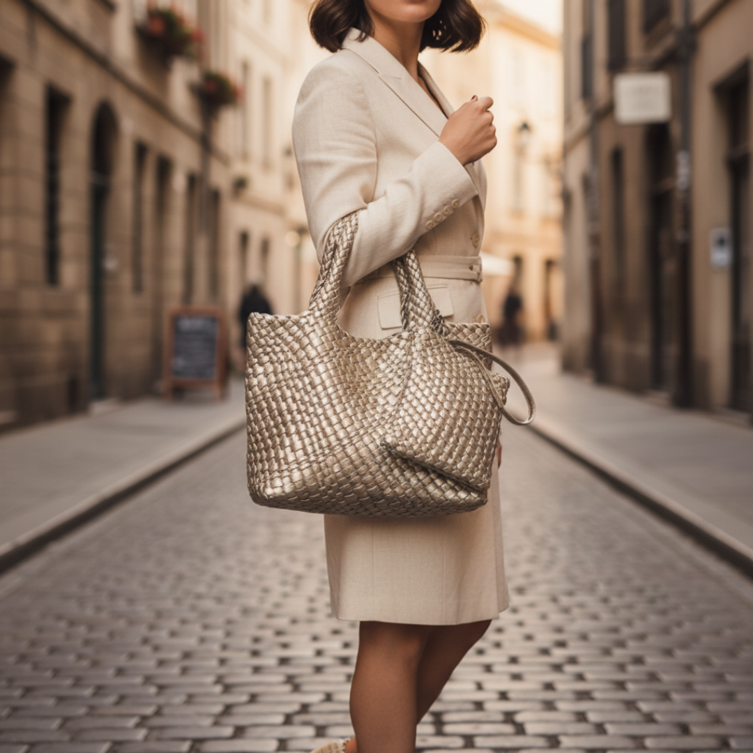 Borsa Donna Tote in Pelle Intrecciata