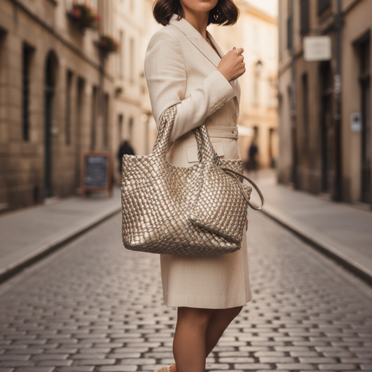 Borsa Donna Tote in Pelle Intrecciata