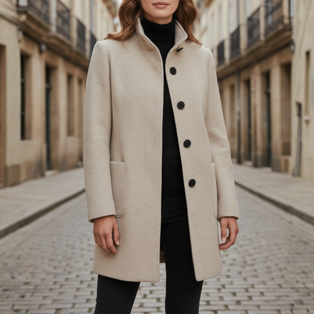 Cappotto Donna con Bottoni Neri