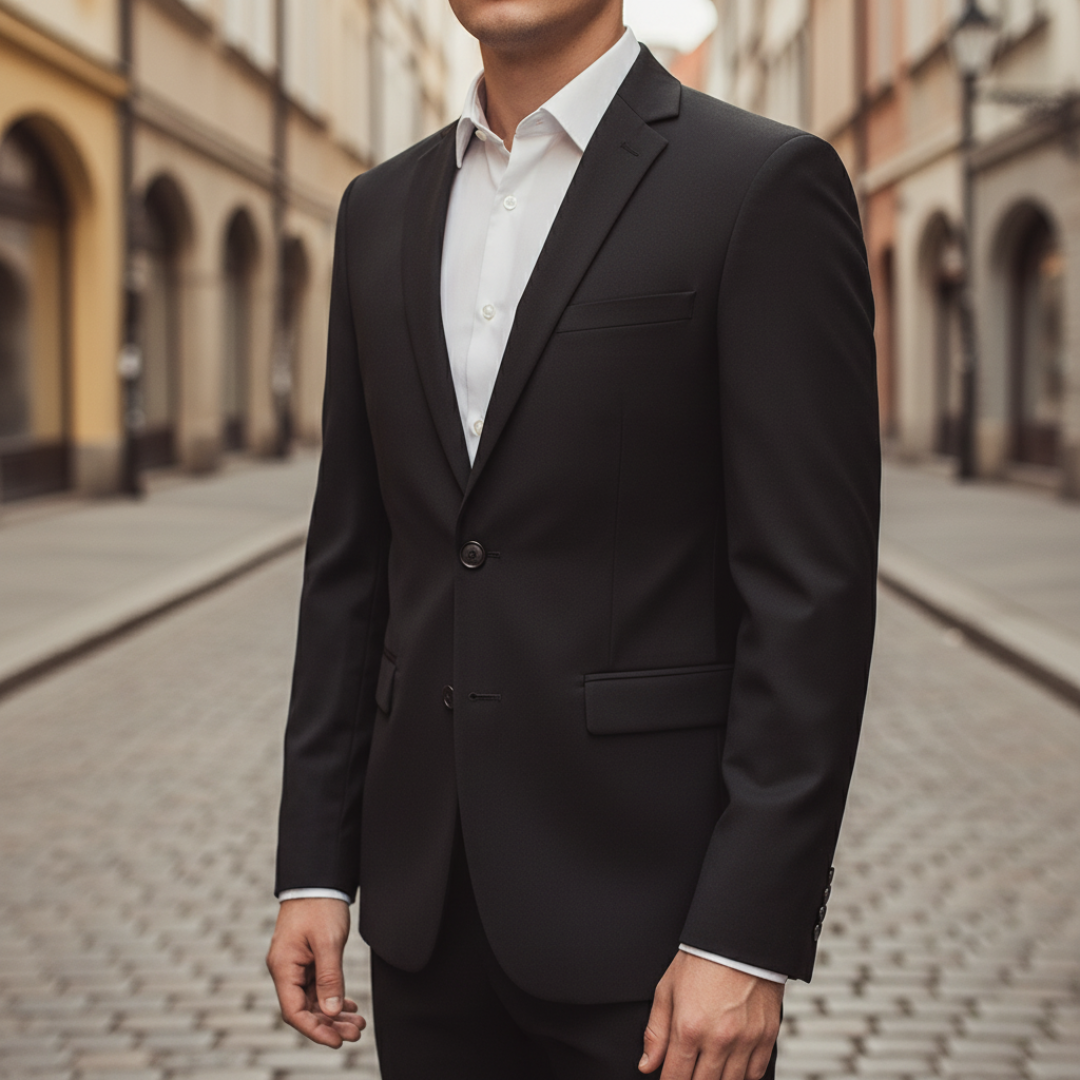 Blazer Uomo Slim Fit Scuro Monopetto
