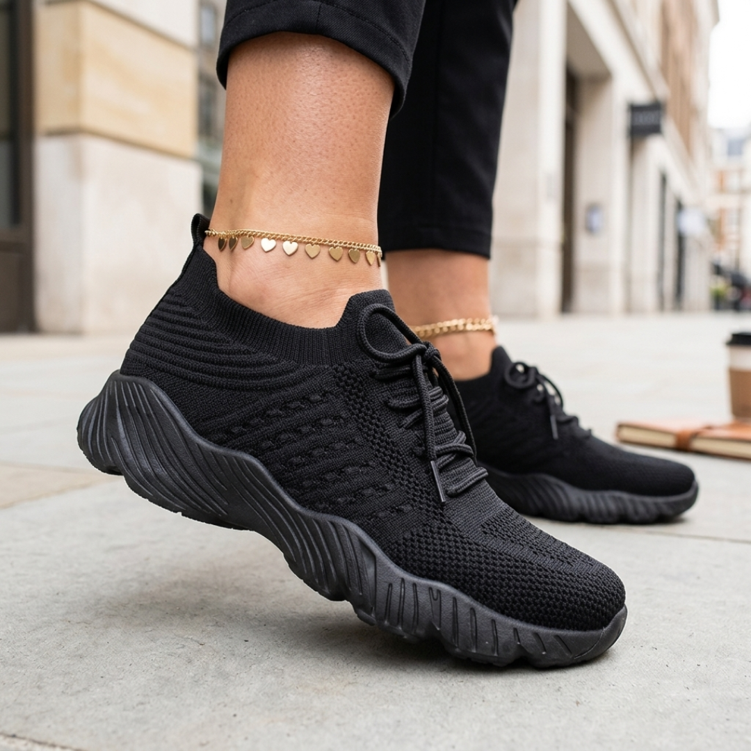 Scarpe da Passeggio Donna con Lacci in Maglia Traspirante Sneakers