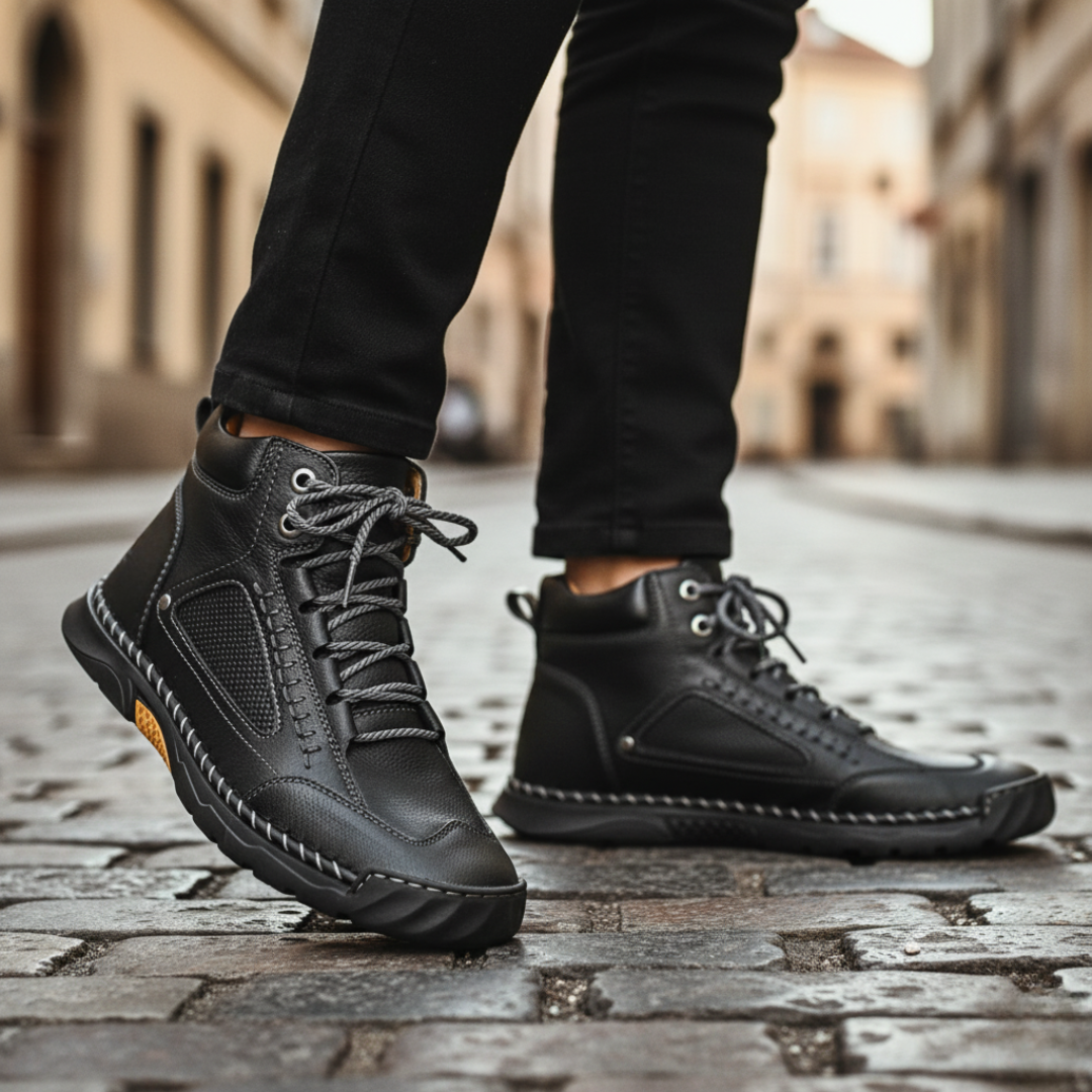 Scarpe Uomo in Ecopelle con Suola in Gomma
