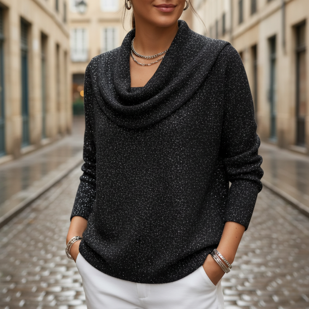 Maglione Donna Lurex Collo Alto
