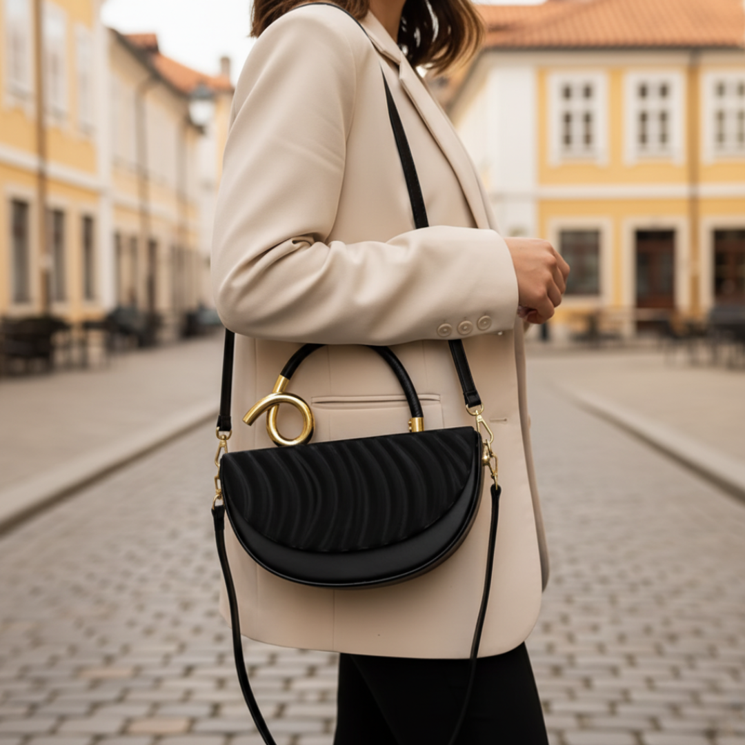 Borsa a Mano Donna con Manico Oro