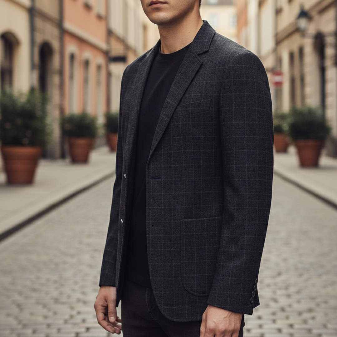 Blazer Uomo a Quadri Slim Fit