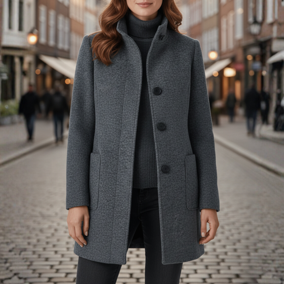 Cappotto Donna con Bottoni Neri
