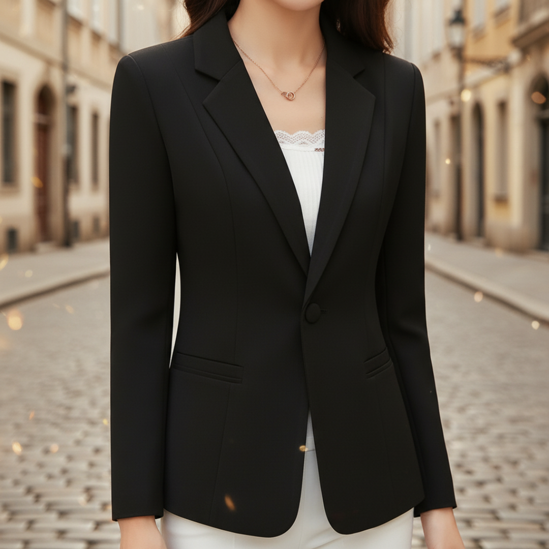 Giacca Blazer Donna Slim Fit con Bottone Singolo