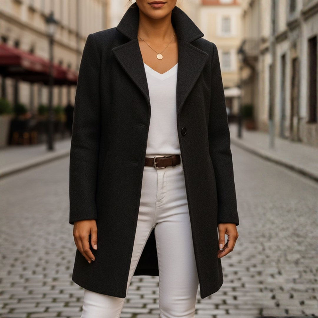 Cappotto Donna Doppio Petto in Tessuto Strutturato