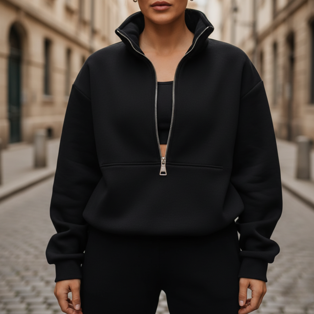 Tuta Donna Mezza Zip Misto Sportiva