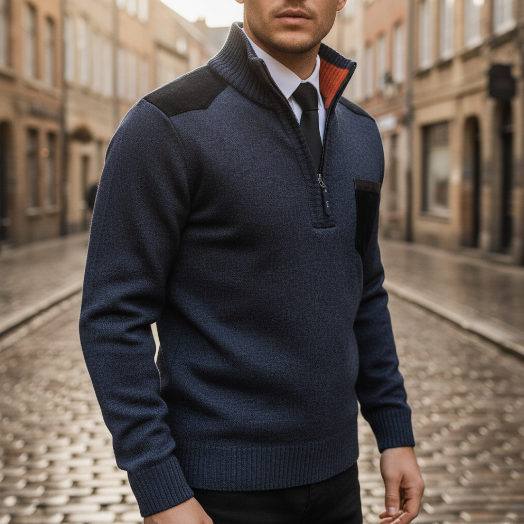 Maglione Uomo Mezza Zip in Misto Morbido