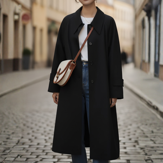 Trench Donna Lungo Oversize Tessuto Leggero