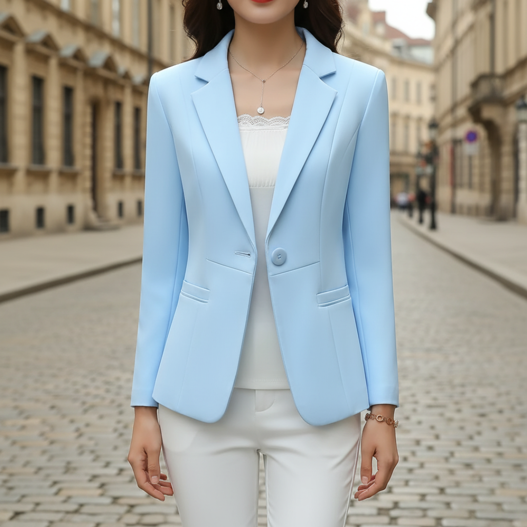 Giacca Blazer Donna Slim Fit con Bottone Singolo