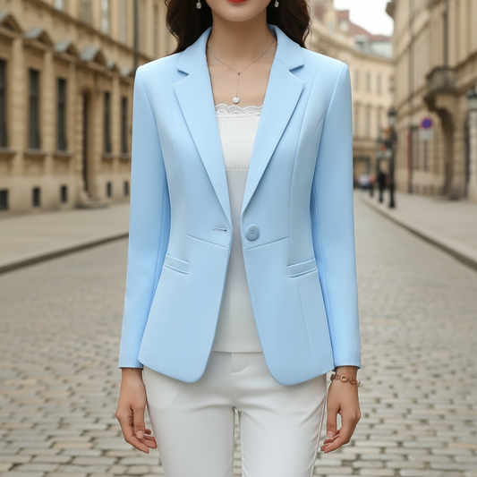 Giacca Blazer Donna Slim Fit con Bottone Singolo