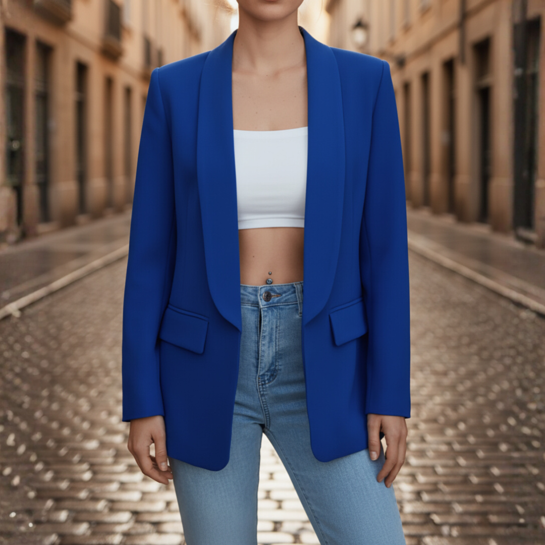 Giacca Donna in Tessuto Elasticizzato con Maniche Lunghe e Tasche