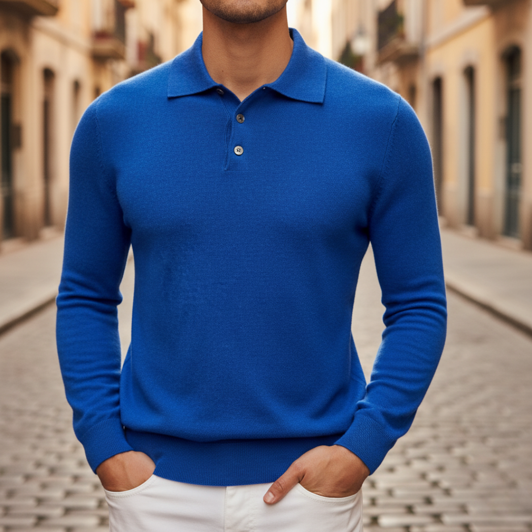 Polo Uomo Manica Lunga in Maglia