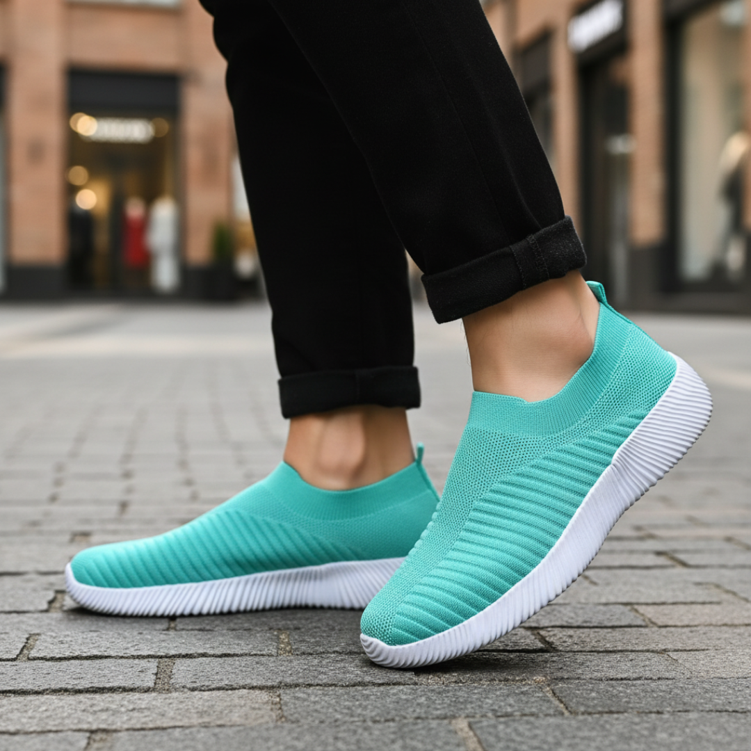 Scarpe da Passeggio Donna Slip-On in Maglia Traspirante Sneakers Basse