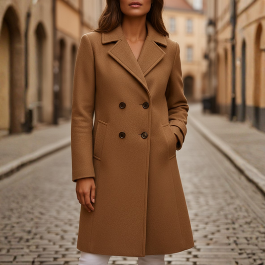 Cappotto Donna Doppio Petto in Tessuto Strutturato