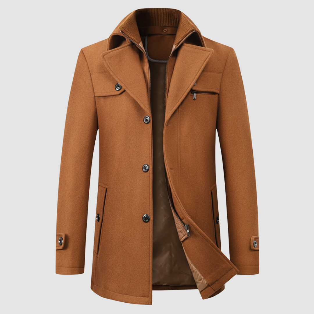 Cappotto uomo con colletto alto