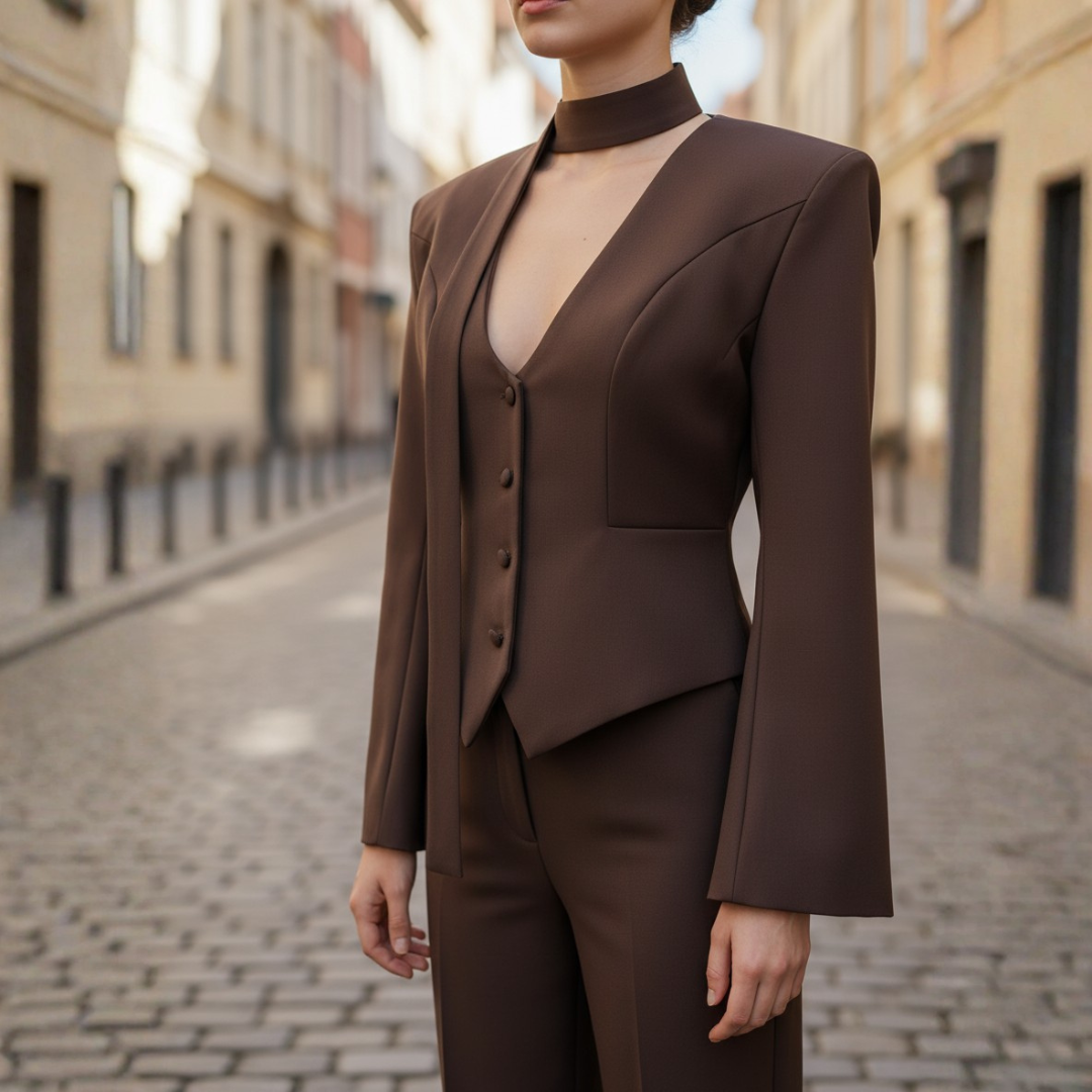 Blazer Donna Aderente con Scollo a V