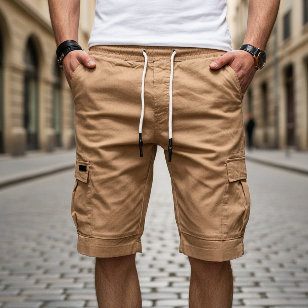 Bermuda Cargo Uomo Cotone Elastico Coulisse