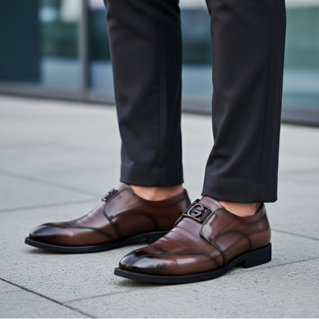 Scarpe Monk Strap Uomo in Similpelle