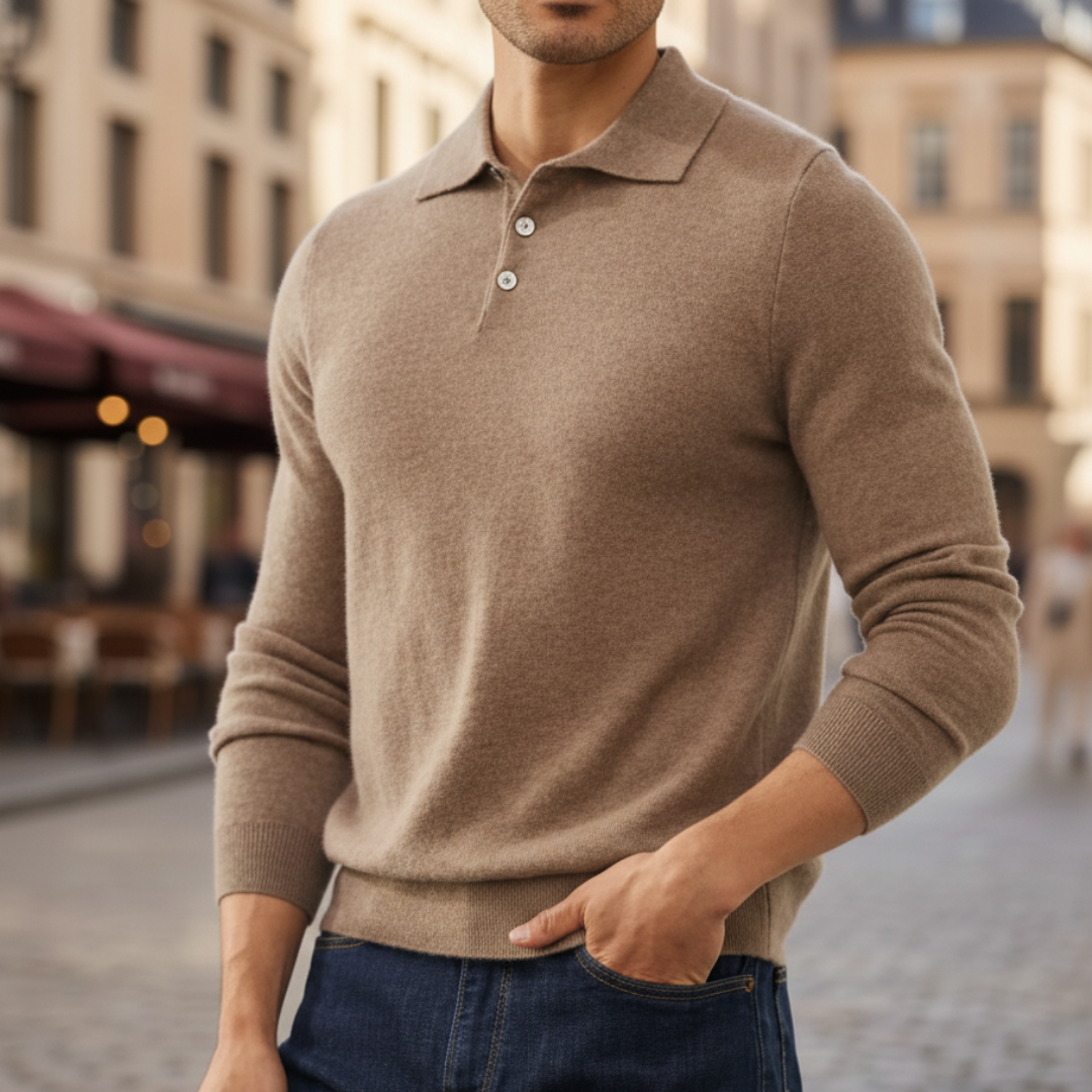 Polo Uomo Manica Lunga in Maglia