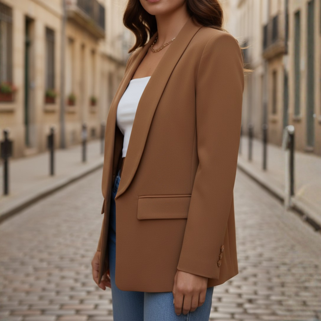 Giacca Donna in Tessuto Elasticizzato con Maniche Lunghe e Tasche