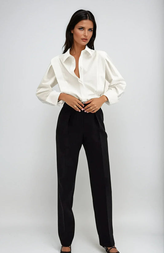 Camicia Donna Cotone con Bottoni Smanicato