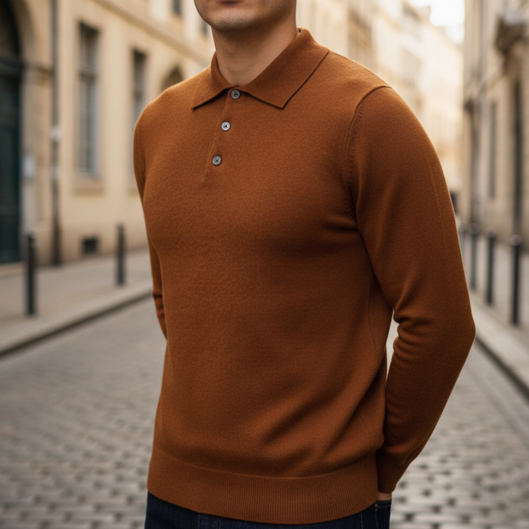 Polo Uomo Manica Lunga in Maglia