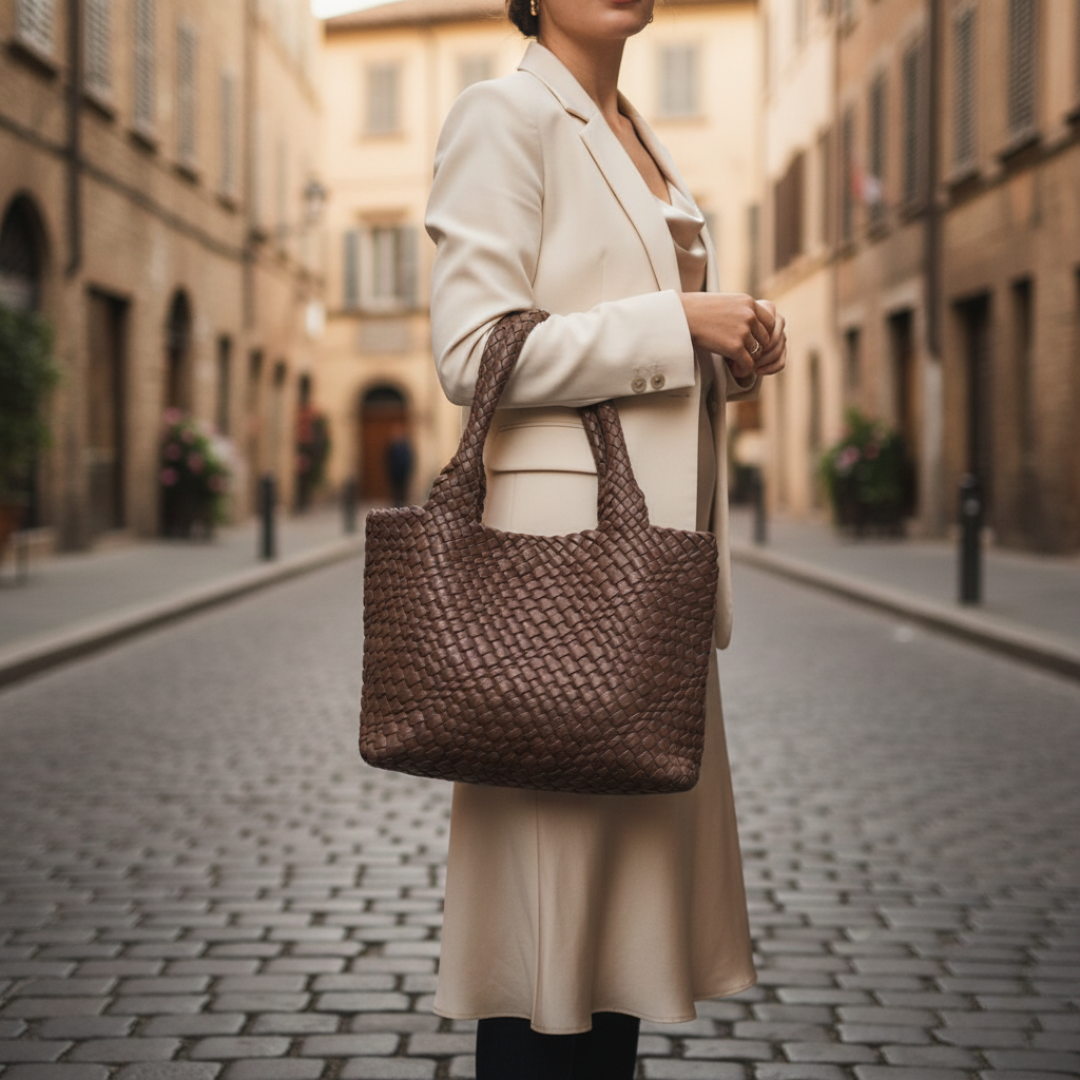 Borsa Donna Tote in Pelle Intrecciata