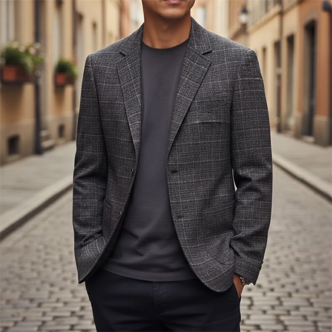Blazer Uomo a Quadri Slim Fit