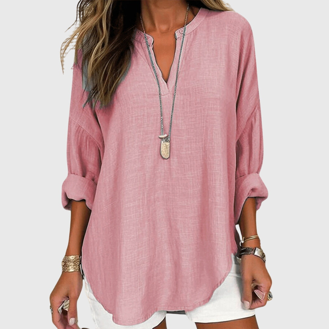 Camicia Donna Flowy Smanicata con Bottoni – Elegante