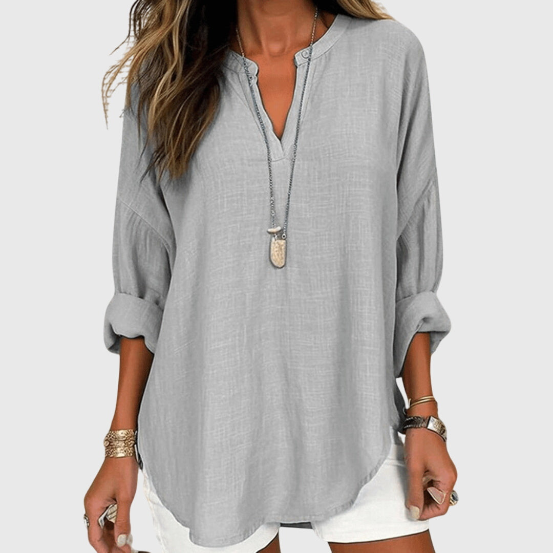 Camicia Donna Flowy Smanicata con Bottoni – Elegante