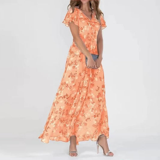 Abito Donna Velluto Smanicato Slim Fit Floreale – Elegante