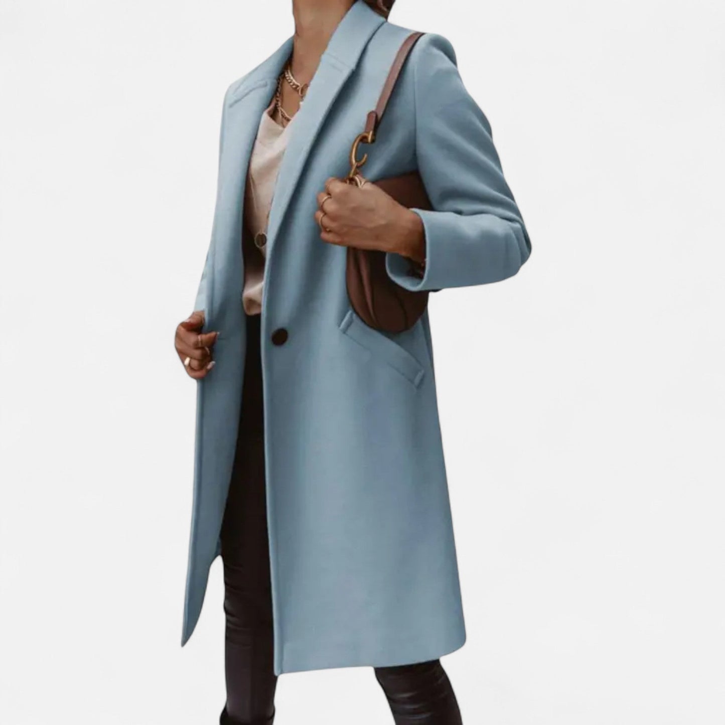 Cappotto Donna Classico Lungo con Rever Lusso