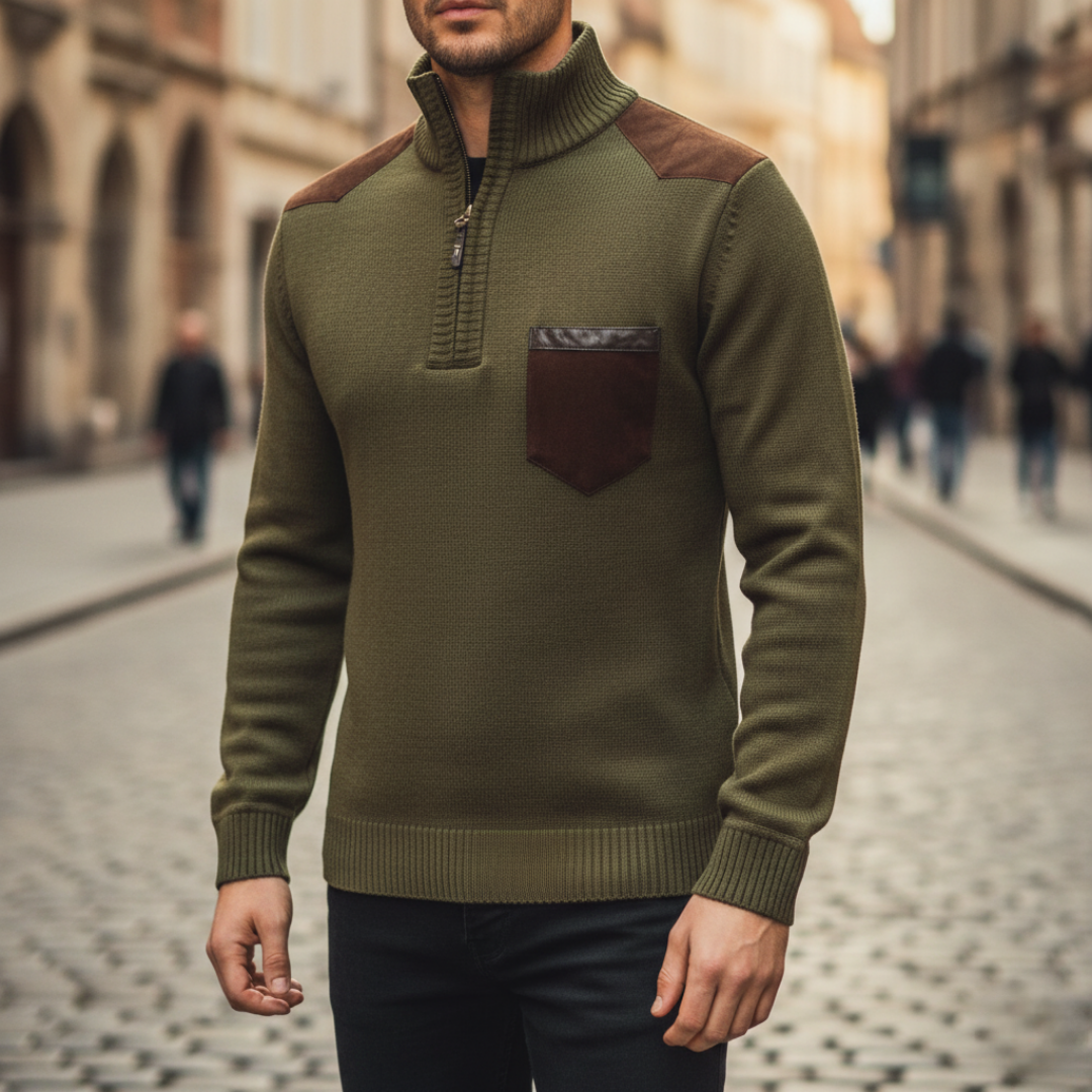 Maglione Uomo Mezza Zip in Misto Morbido