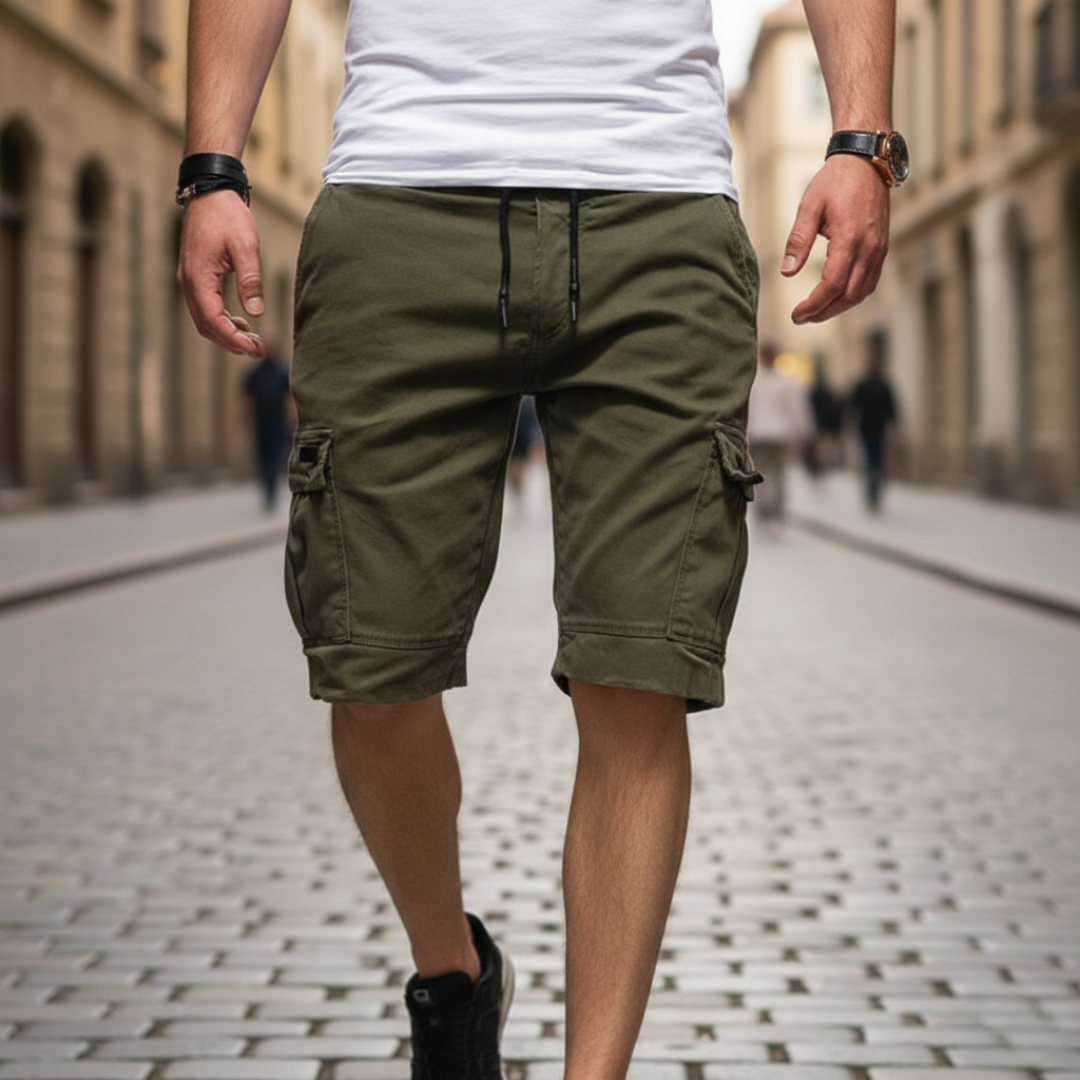 Bermuda Cargo Uomo Cotone Elastico Coulisse