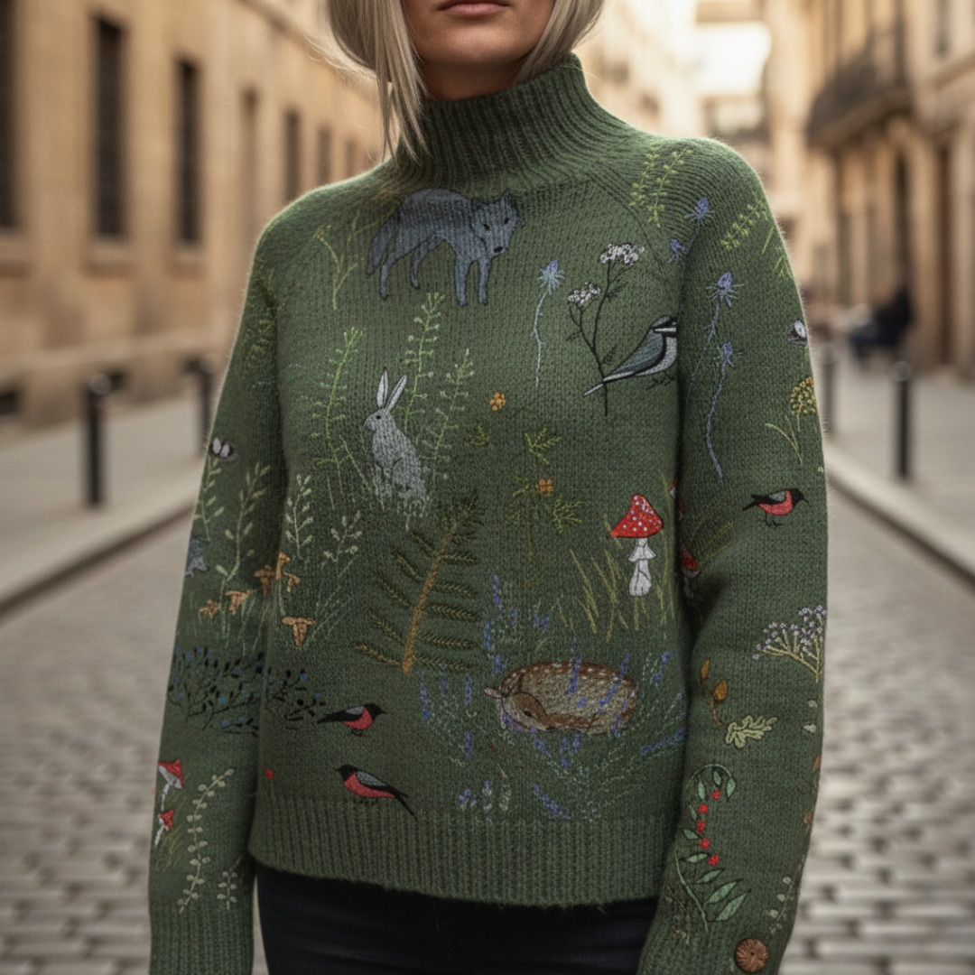 Maglione Donna Collo Alto Multicolore