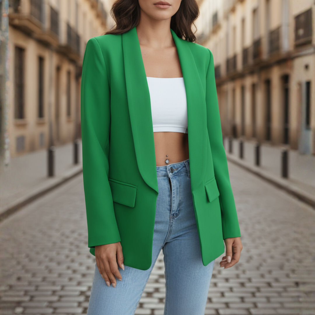 Giacca Donna in Tessuto Elasticizzato con Maniche Lunghe e Tasche
